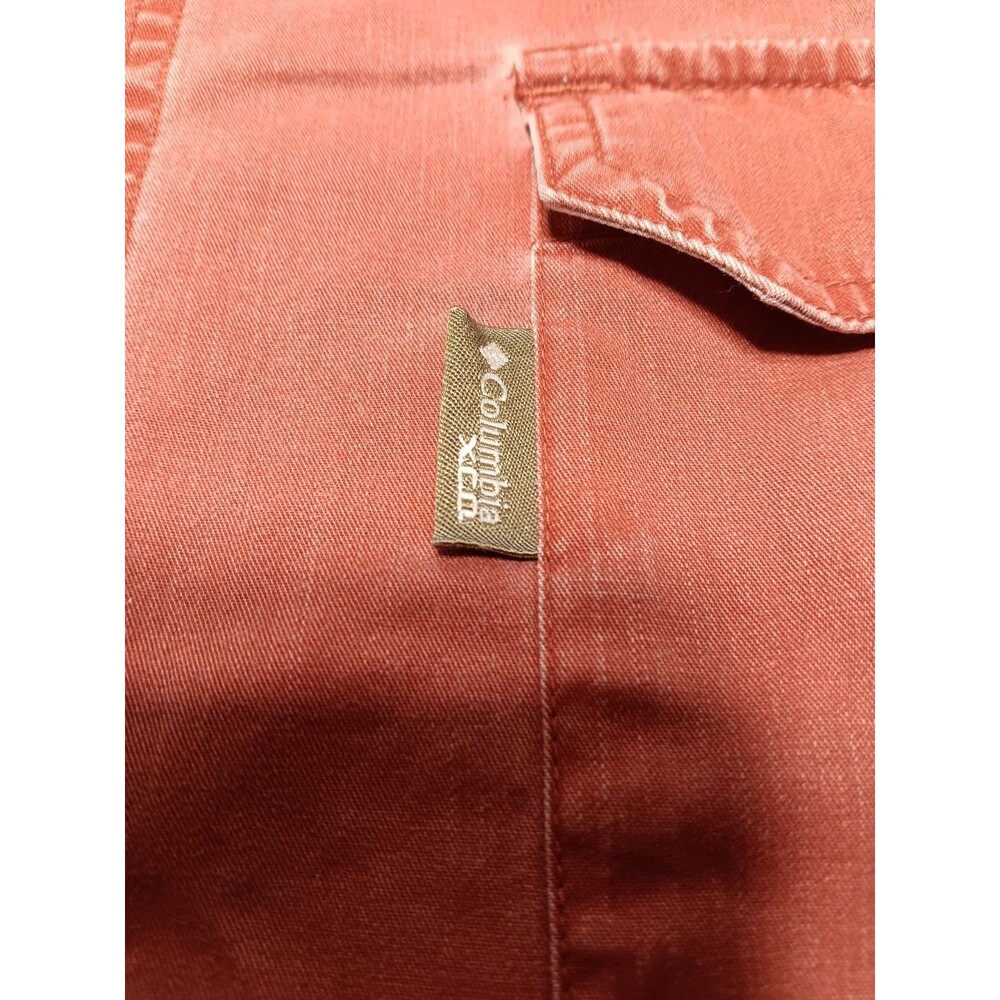 Columbia XCO short-sleeved cotton shirt mens size Large Burnt Orange Rust Color - Picture 5 of 16